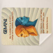 Gemini Zodiac Sign Modern 3D Astrology Design シェルパブランケット (正面(横))