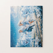 Gemini Zodiac with Twin Children and White Wolves ジグソーパズル (縦)