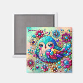 GEMMA ~かわいい明るい金属製の鳥~ マグネット (正面/裏面)