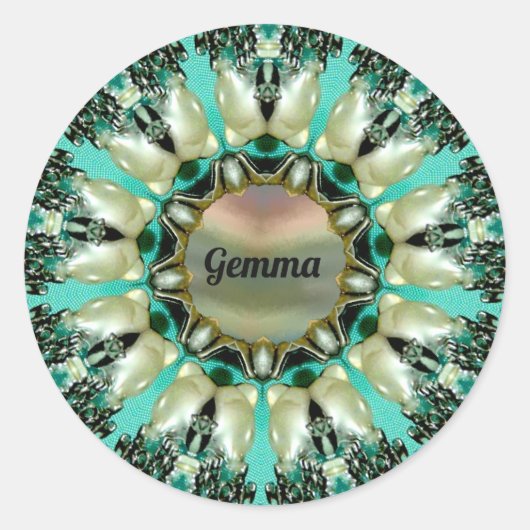 GEMMA ~明るい抽象芸術パターンパーソナライズされた~ ラウンドシール (正面)
