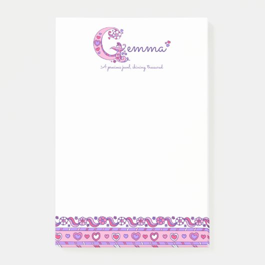 Gemma Gパーソナライズされたの名前はノートを投稿することを意味する ポストイット (正面)