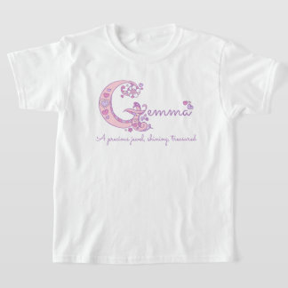 Gemma girls name pink decorative custom meaning tシャツ