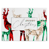 Gemstone Crystal Reindeer Merry Christmas Holiday ラージペーパーバッグ (正面)