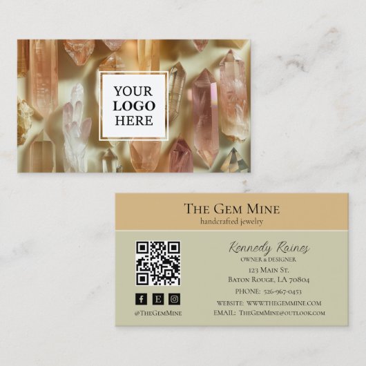 Gemstone Crystals Business Card 名刺 (正面/裏面)