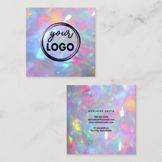 gemstone opartの写真のロゴ スクエア名刺 (正面/裏面)