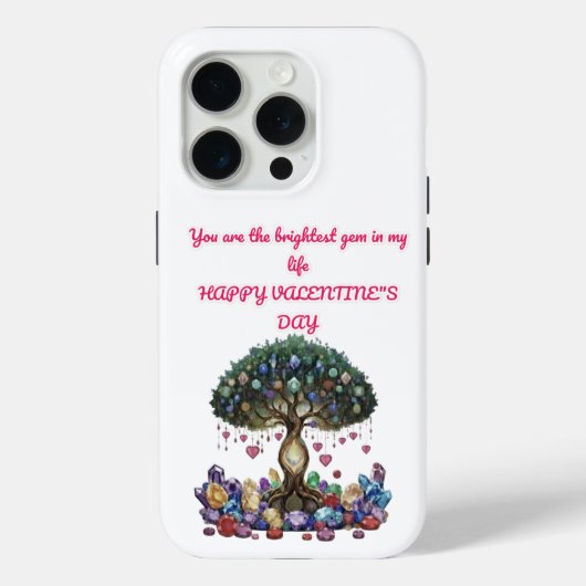 Gemstone Tree Happy Valentine's day Case-Mate iPhoneケース (裏面)