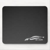 GENのクーペの白いシルエットのロゴ マウスパッド (正面)