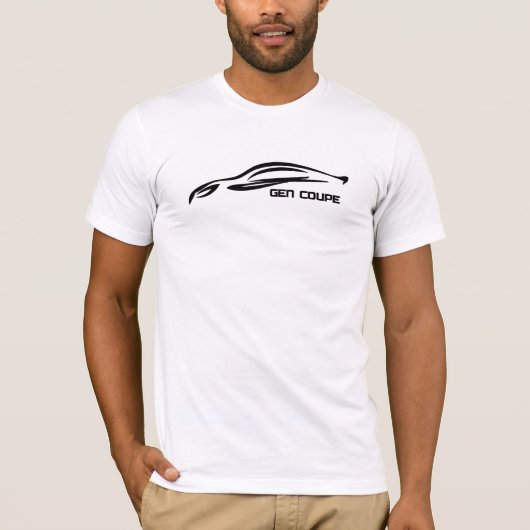 GENのクーペの黒のシルエットのロゴ Tシャツ (正面)