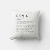 Gen おもしろい X定義ブラックタイポグラフィ クッション (正面)
