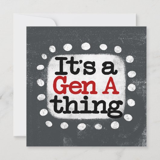 Gen A Thingグリーティングカード カード (正面)