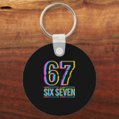 Gen Alpha Six Seven 6 7 Meme  キーホルダー (正面)