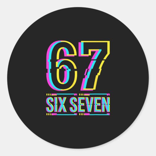 Gen Alpha Six Seven 6 7 Meme  ラウンドシール (正面)