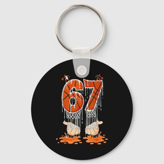 Gen Alpha Slang Kids 67 Basketball Ice Cream Drip  キーホルダー (正面)