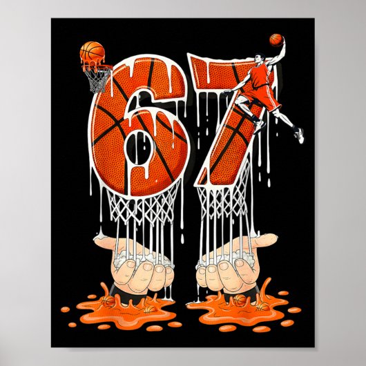 Gen Alpha Slang Kids 67 Basketball Ice Cream Drip  ポスター (正面)