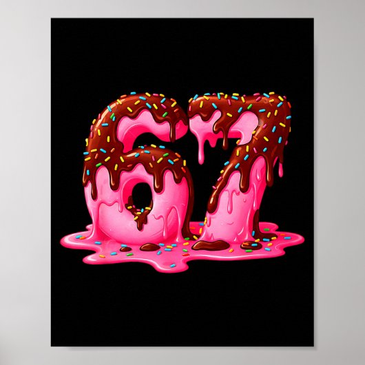 Gen Alpha Slang Kids 67 Ice Cream Drip Six Seven ポスター (正面)