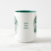 Gen. MacArthur Iは戻りました(緑のプリント) マグカップ (中央)