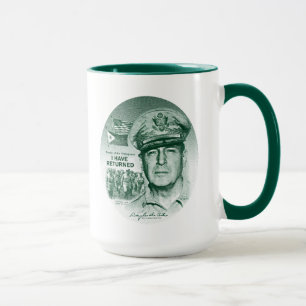 Gen. MacArthur Iは戻りました(緑のプリント) マグカップ