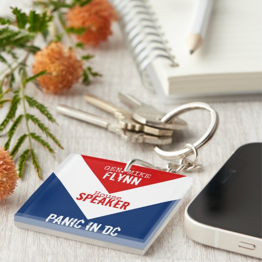 Gen Mike Flynn Speaker of the House Panic in DC キーホルダー (正面右)