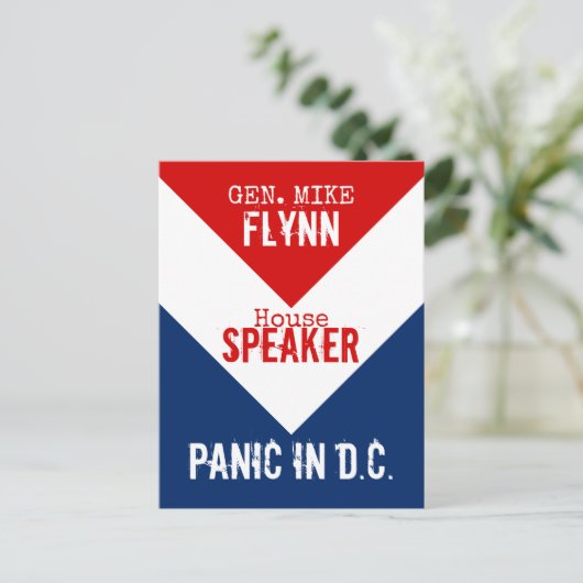 Gen Mike Flynn Speaker of the House Panic in DC ポストカード (スタンド正面)