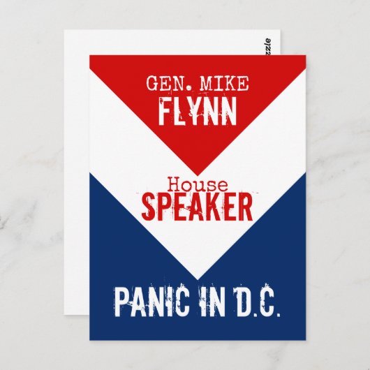 Gen Mike Flynn Speaker of the House Panic in DC ポストカード (正面/裏面)
