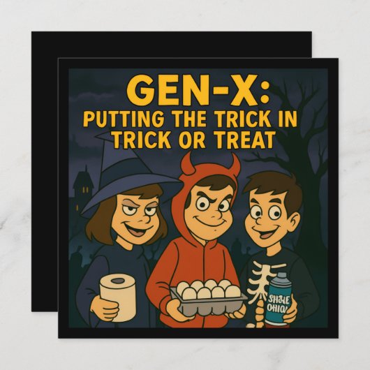 Gen-Xキッズ:いたずら師 招待状 (正面/裏面)