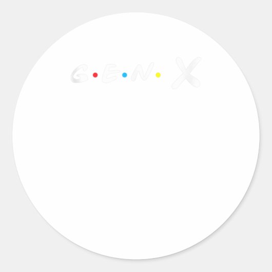 Gen Xデザインfor Friends and Lovers 60s 70s 80s ラウンドシール (正面)