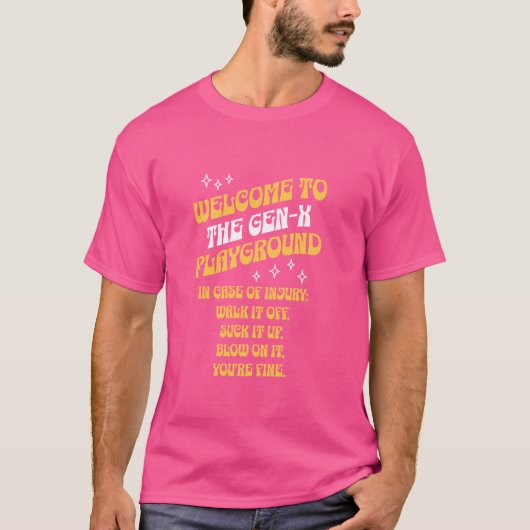 Gen Xプレイグラウンド・ルール – おもしろい Generation X Tシャツ (正面)