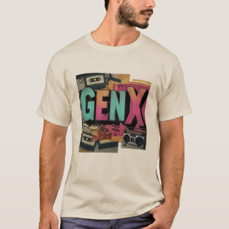 Gen Xレトロカセットテープデザインはっきりした80s Tシャツ