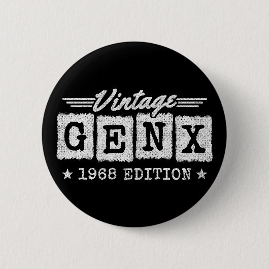 Gen X世代Gen Xer 1968生まれ Gen X誕生日 缶バッジ (正面)