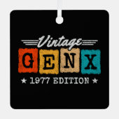 Gen X世代Gen Xer 1977 Gen X生まれ誕生日 メタルオーナメント (正面)