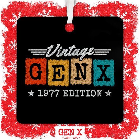 Gen X世代Gen Xer 1977 Gen X生まれ誕生日 メタルオーナメント