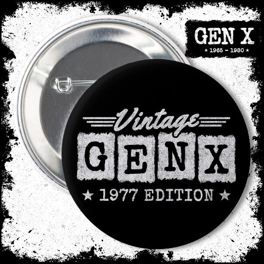 Gen X世代Gen Xer 1977 Gen X生まれ誕生日 缶バッジ