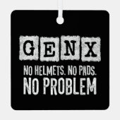 Gen X世代X問題なしGen Xer世代おもしろいX メタルオーナメント (裏面)