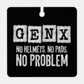 Gen X世代X問題なしGen Xer世代おもしろいX メタルオーナメント (正面)