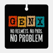 Gen X世代X問題なしGen Xer世代おもしろいX メタルオーナメント (裏面)