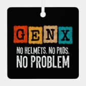 Gen X世代X問題なしGen Xer世代おもしろいX メタルオーナメント (正面)