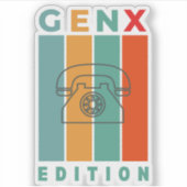 Gen X版ヴィンテージ電話ステッカー シール (正面)
