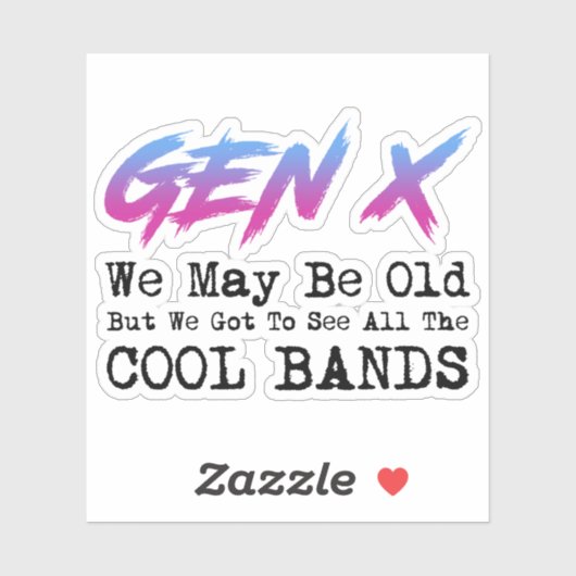 Gen X – すべてのバ得ンドを表示するクールこと シール (シート)