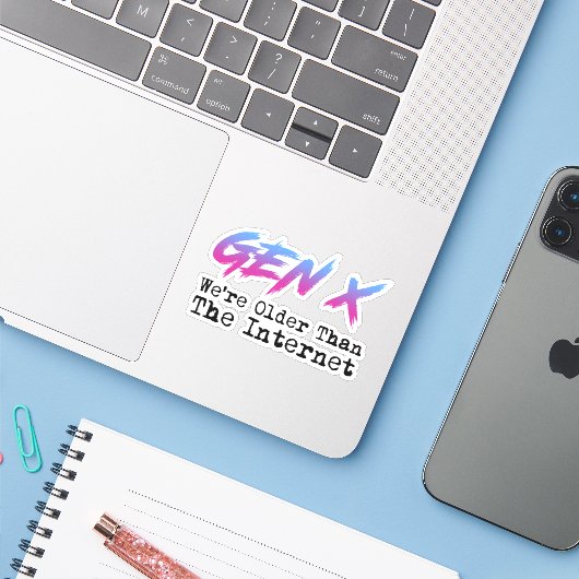 Gen X – インターネットより古い シール (ノートパソコンとiPhone)