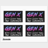 Gen X – インターネットより古い 長方形シール (シート)