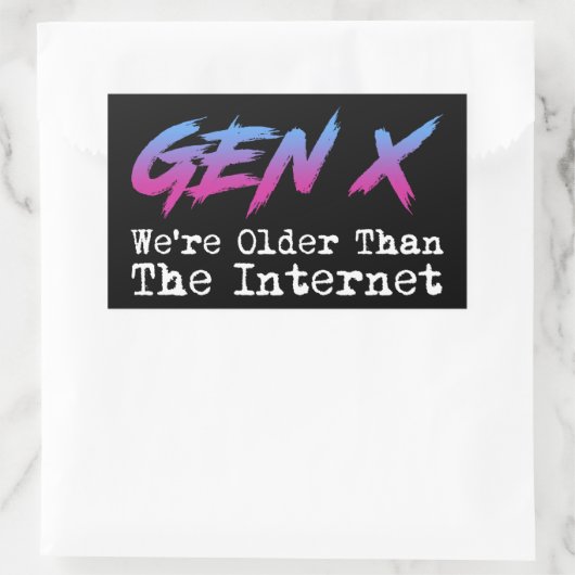 Gen X – インターネットより古い 長方形シール (バッグ)