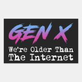 Gen X – インターネットより古い 長方形シール (正面)