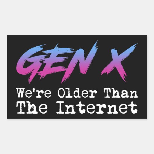 Gen X – インターネットより古い 長方形シール (正面)