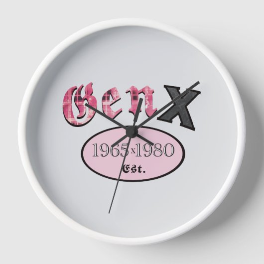 Gen X 1965-1980 壁時計 (正面)