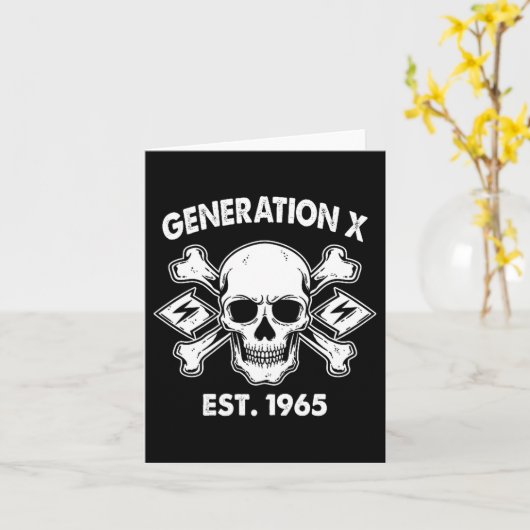 Gen X 1965 I'm 97% Sure You Don't Like Me Skull (  カード (黄色い花)