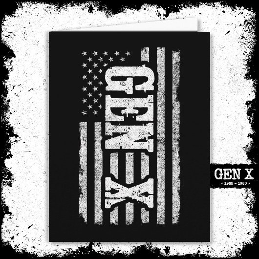 Gen X Gen Xer Generation Xアメリカ国旗Gen X カード