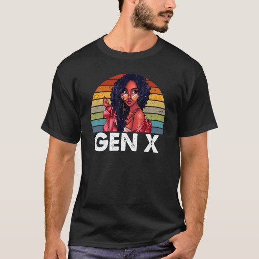 Gen X Melanin African American Black Generation X  Tシャツ (正面)