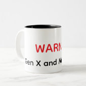 Gen X Menopausal Warning Funny Mug ツートーンマグカップ (正面左)