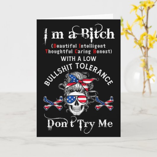 Gen X Skeleton I’m A Beautiful Intelligent Skeleto カード (黄色い花)