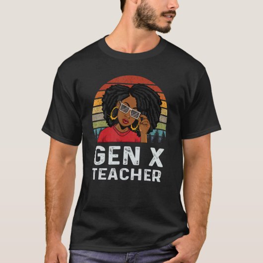 Gen X Teacher Educator Melanin African Black Histo Tシャツ (正面)